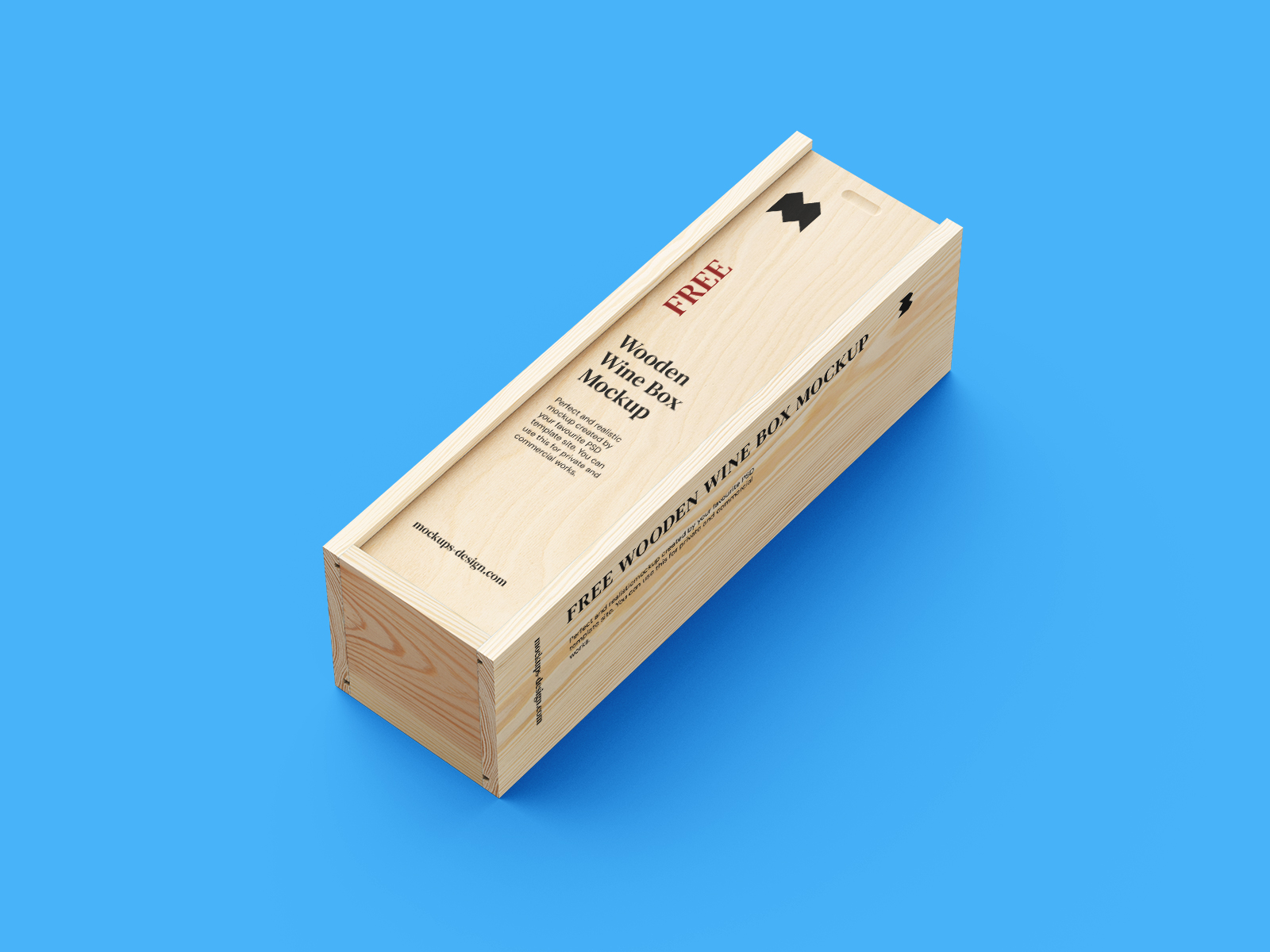 Wooden Wine Box Mockup Free