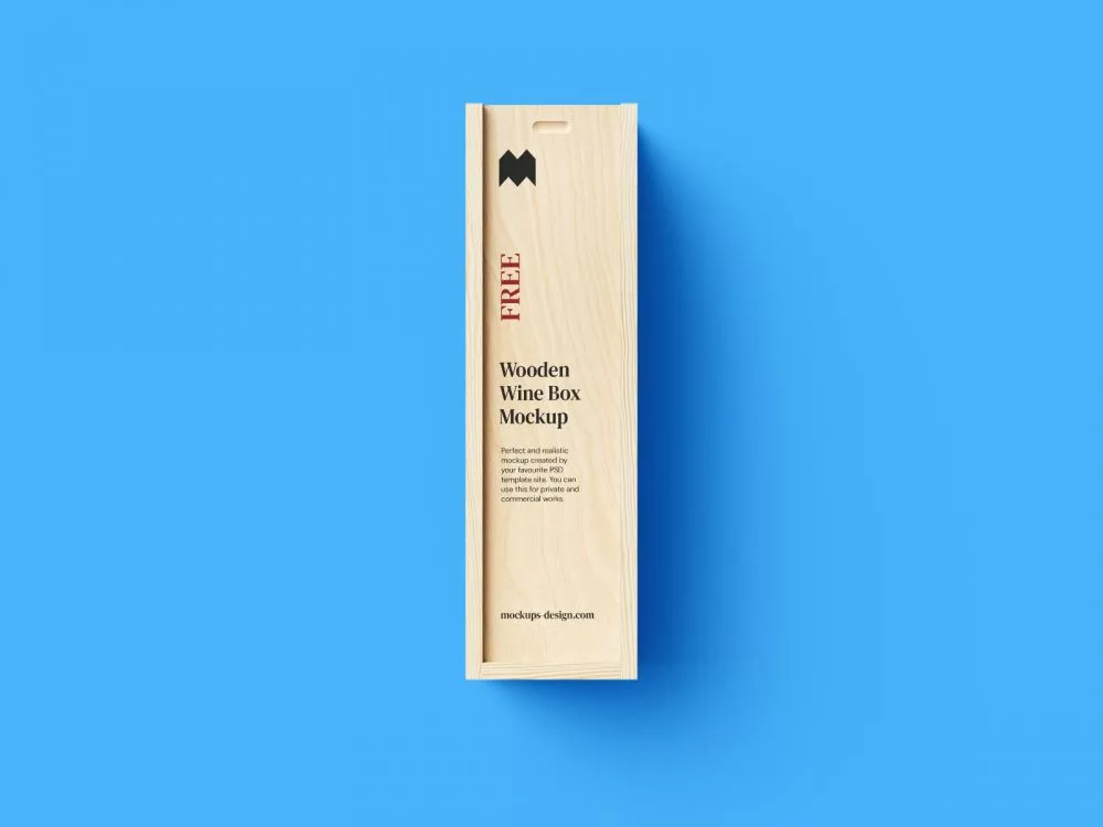 Wooden Wine Box Mockup Free