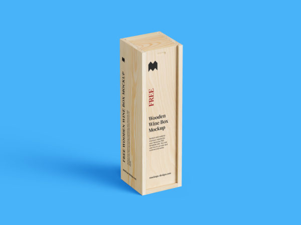 Wooden Wine Box Mockup Free