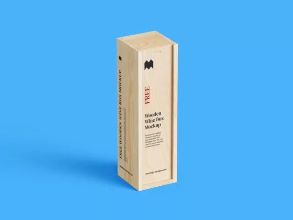 Wooden Wine Box Mockup Free