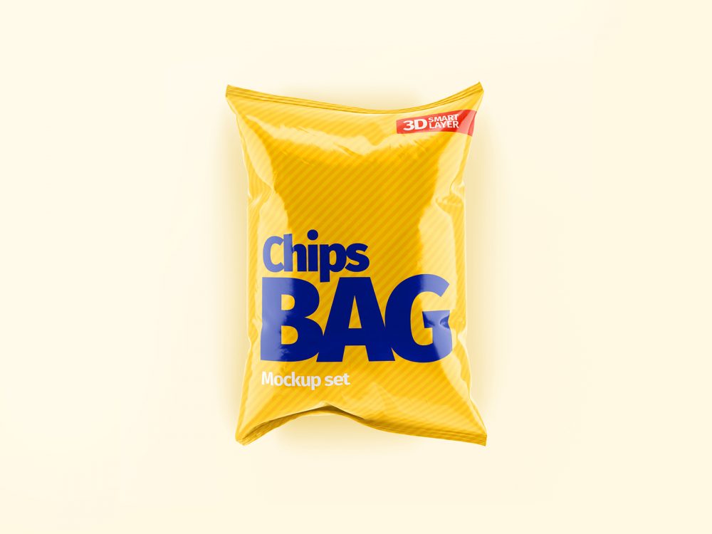 Chips bag psd mockup free glossy | free mockup
