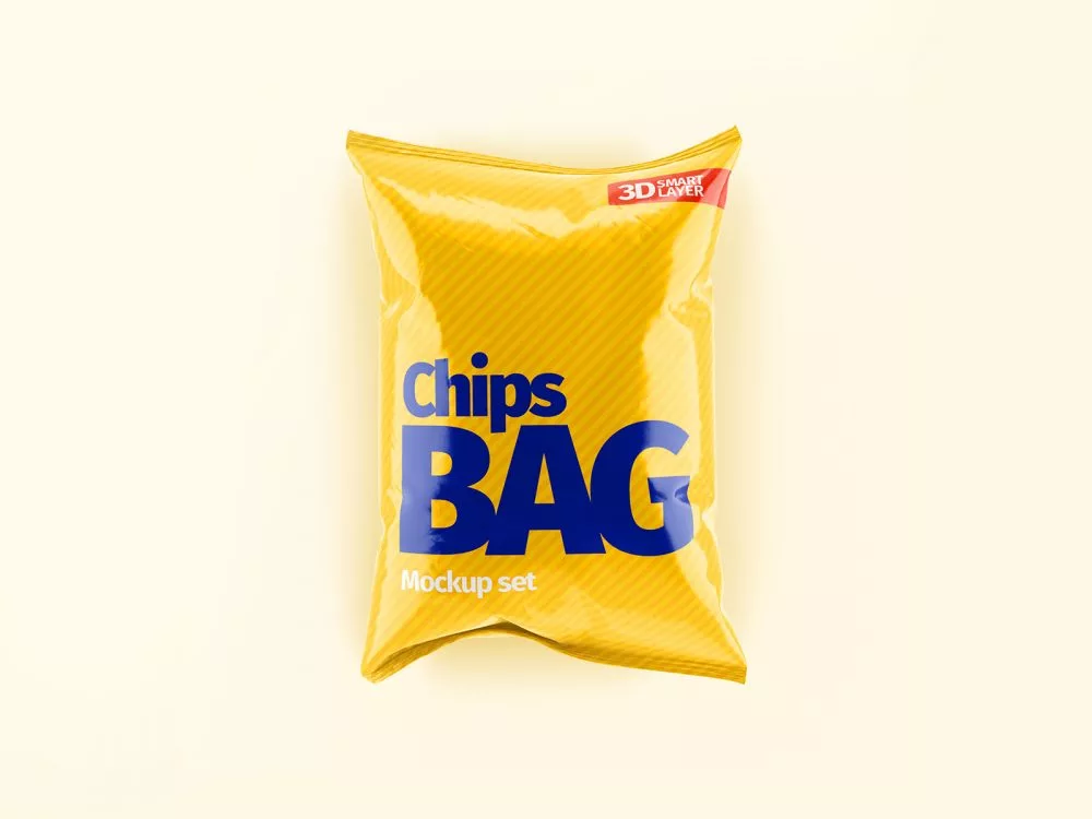 Chips Bag PSD Mockup Free Glossy