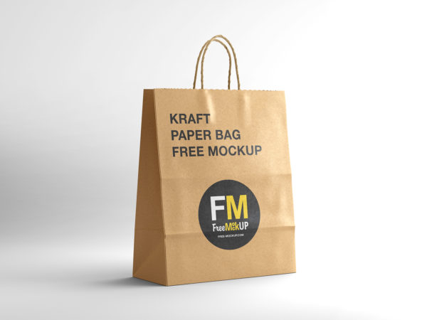 Kraft Paper Bag Free PSD Mockup