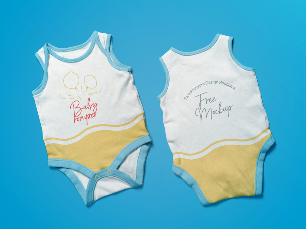 Sleeveless Baby Romper Mockup Free