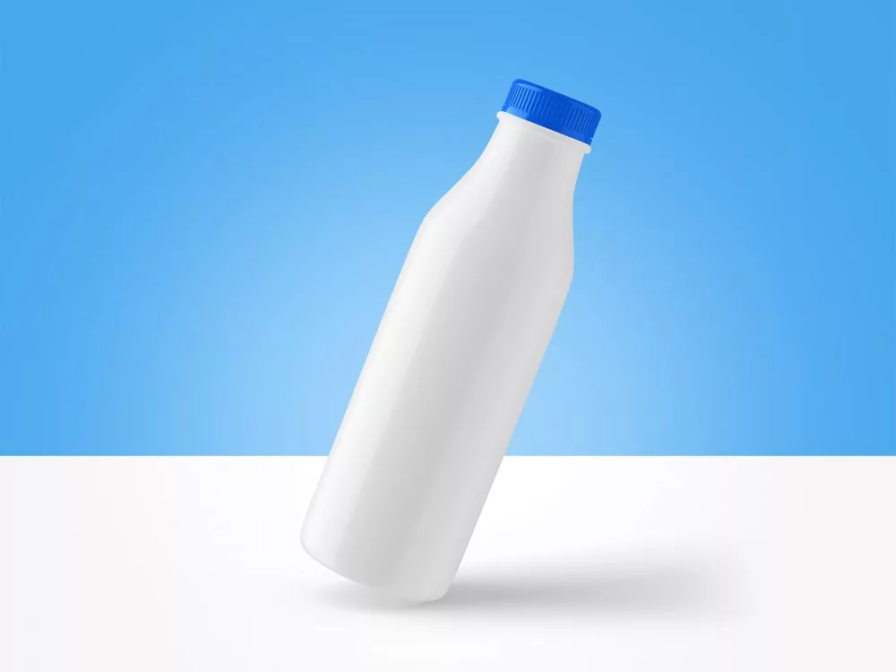 Milk Bottle Free PSD Mockup