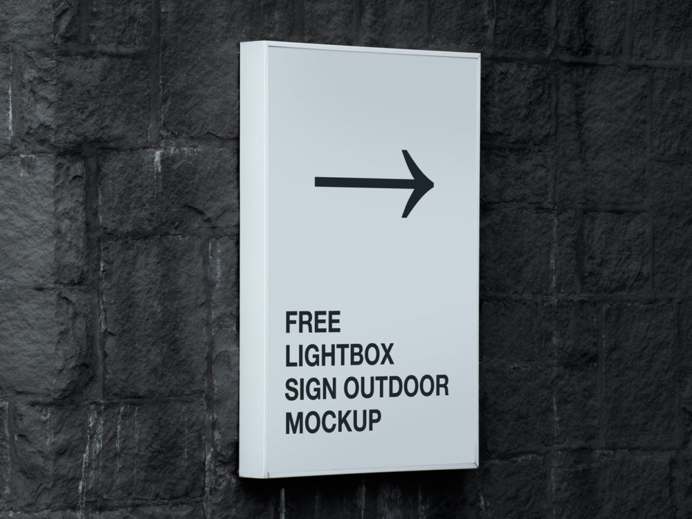 Free lightbox sign outdoor mockup | free mockup