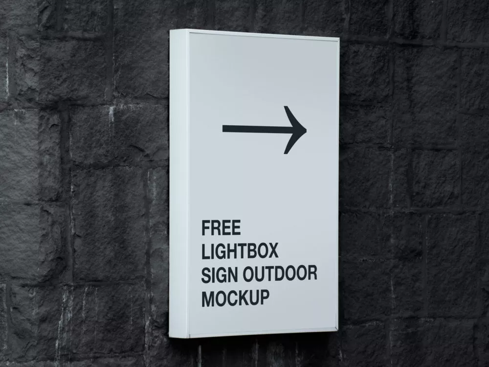 Free Lightbox Sign Outdoor Mockup