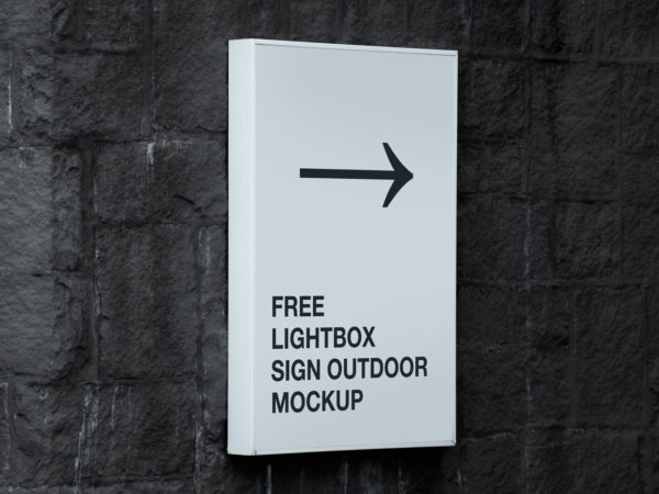 Free Lightbox Sign Outdoor Mockup