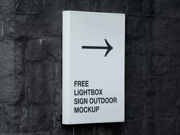 Free Lightbox Sign Outdoor Mockup