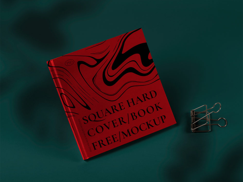 Free Square Hardcover Book Mockup PSD