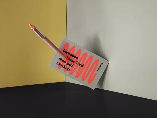 Invitation Card Stationery PSD Mockup