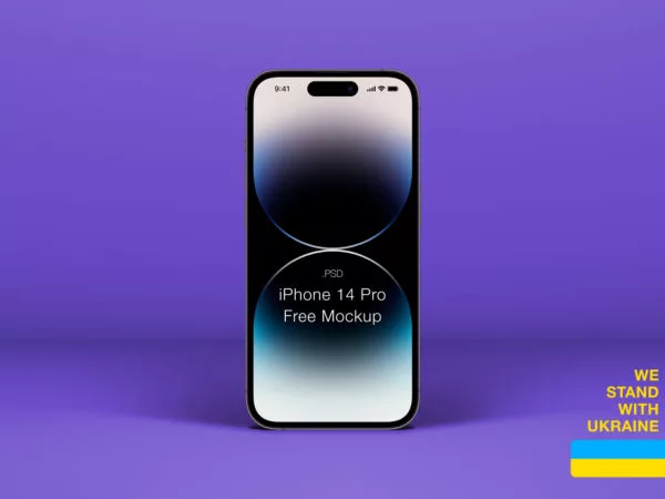 iPhone 14 Pro PSD Mockup with Status Bar Icons