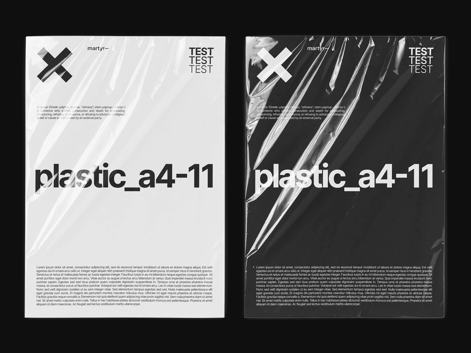 Crumpled Transparent Plastic Mockup – A4 Free PSD Mockup