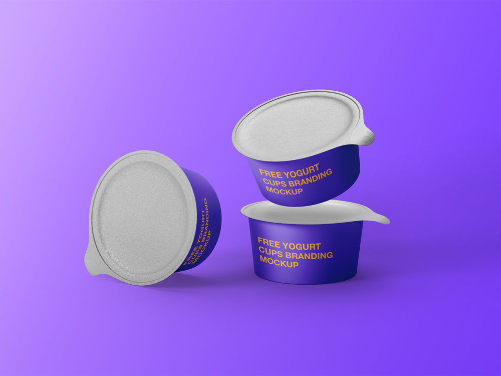 Free yogurt cups branding mockup | free mockup