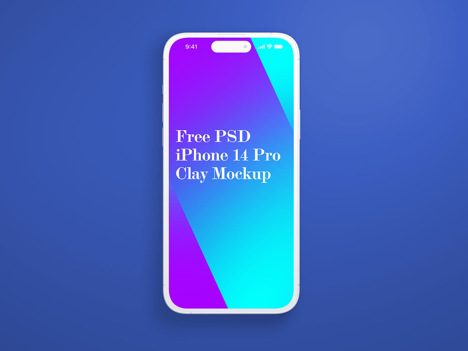 Free iPhone 14 Pro Realistic and Clay Mockup with Status Bar