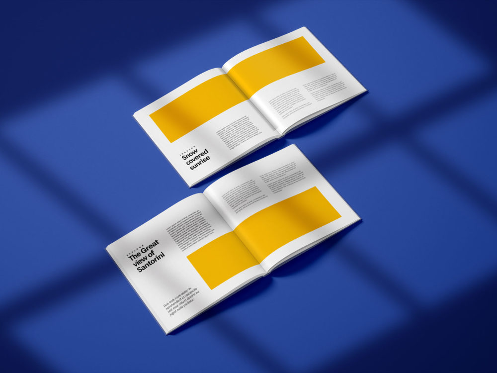 Free Square Brochure/Book Mockup