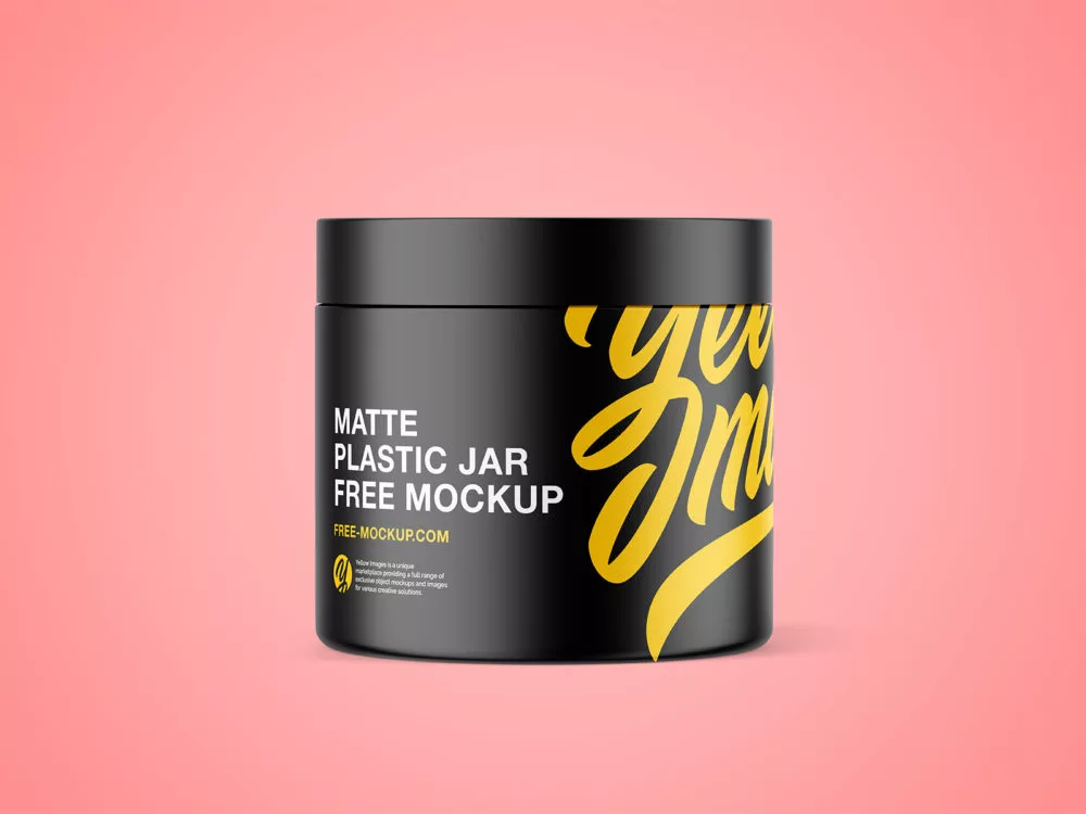 Matte Plastic Jar Free Mockup