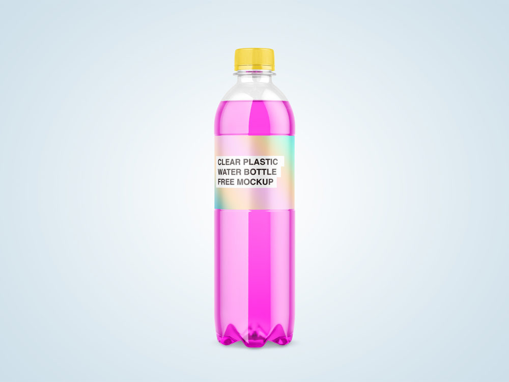 Clear Plastic Water Bottle Free Mockup