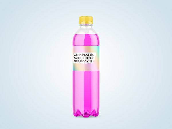 Clear Plastic Water Bottle Free Mockup