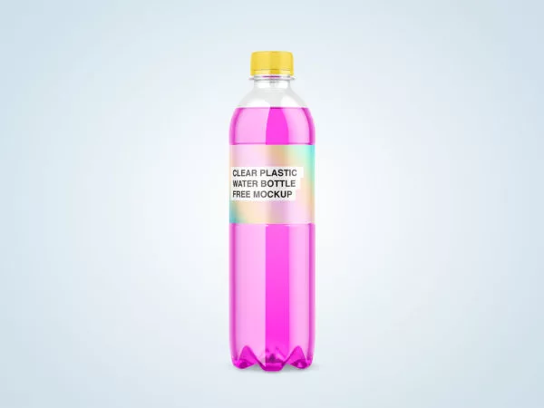 Clear Plastic Water Bottle Mockup 16.9 Fl Oz