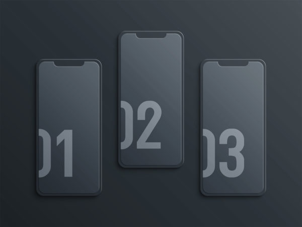 Dark Clay iPhone UI/UX Free Mockups