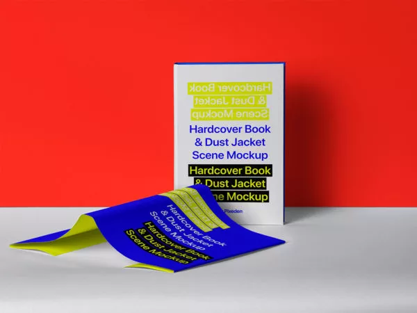 Dust Jacket Hardcover Book Mockup