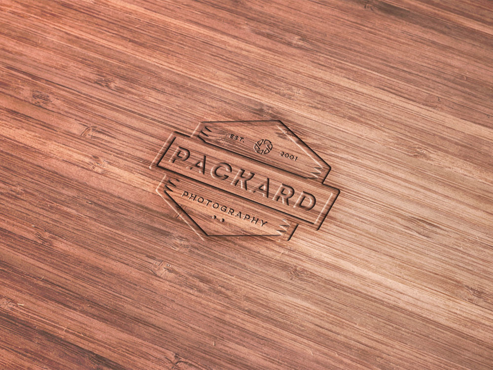 Free Wood Engraved Logo Mockup