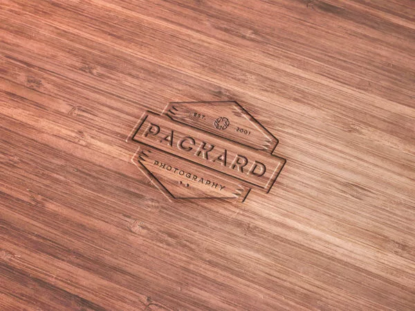 Wood-Engraved Logo Mockup