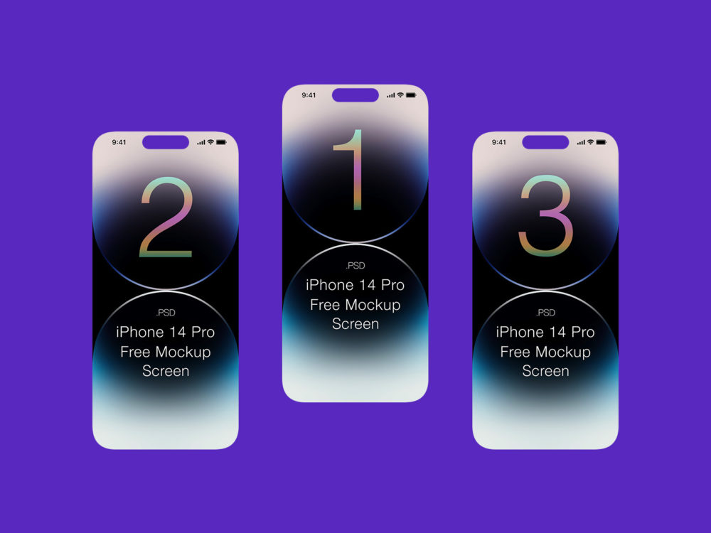 Free iPhone 14 Pro UI App Presentation Mockup Multiple Screens