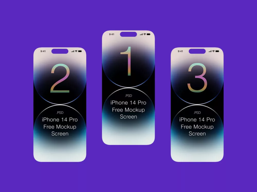 Free iPhone 14 Pro UI App Presentation Mockup Multiple Screens