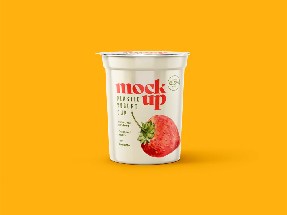Yogurt cup packaging free mock up | free mockup