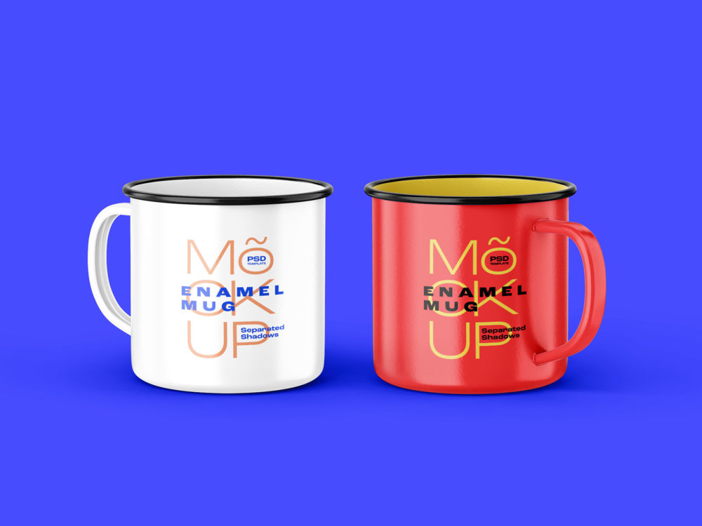 Enamel Mug Branding Mockup PSD