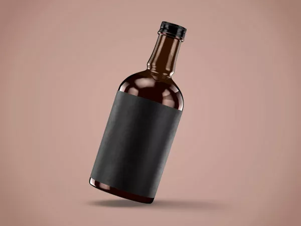 Free Amber Glass Bottle Branding Mockup Set