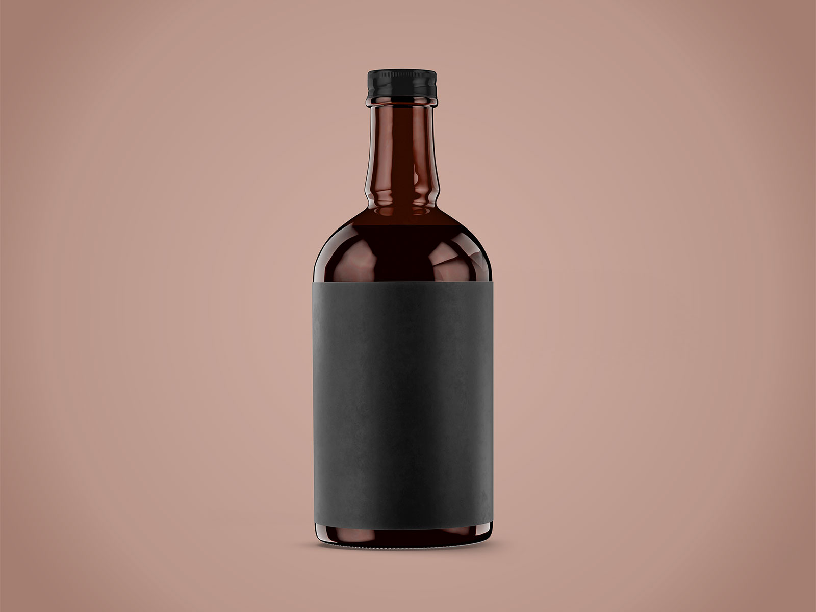 Free Amber Glass Bottle Branding Mockup Set