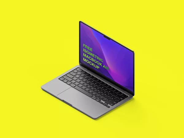 Isometric MacBook Air Mockup