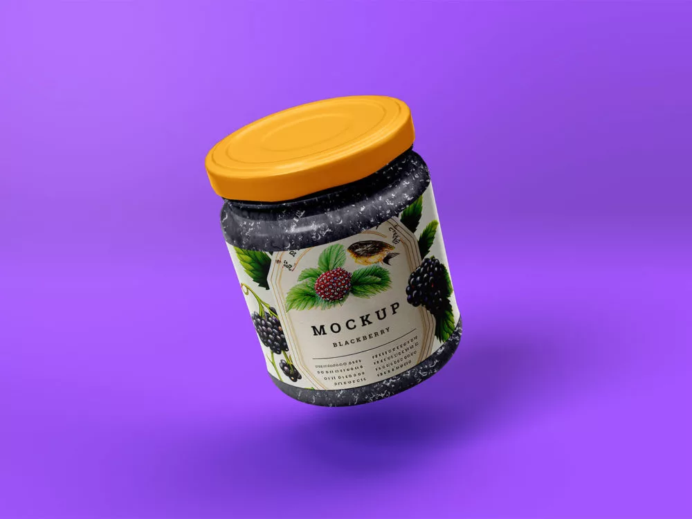 Free Jam Glass Jar Packaging Mockup
