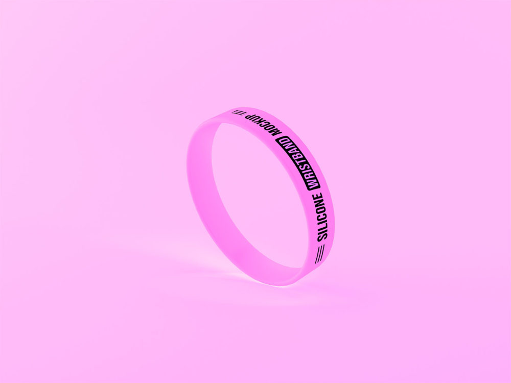 Free Silicone Wristband PSD Mockup