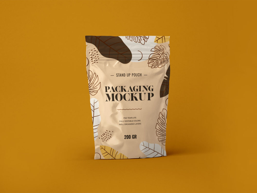 Free Stand Up Pouch Mockup