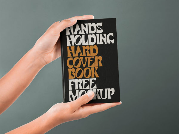 Hands Holding Hardcover Book Mockup PSD