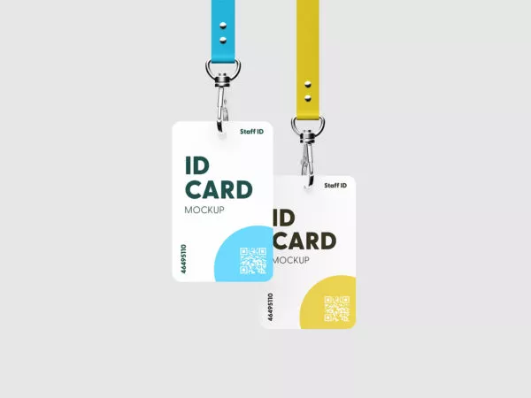Hanging ID Card Mockup with a Light Background