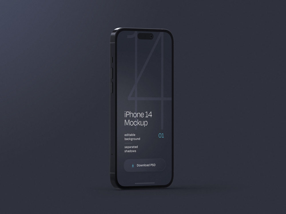 iPhone 14 Pro Mockup Free Dark Version