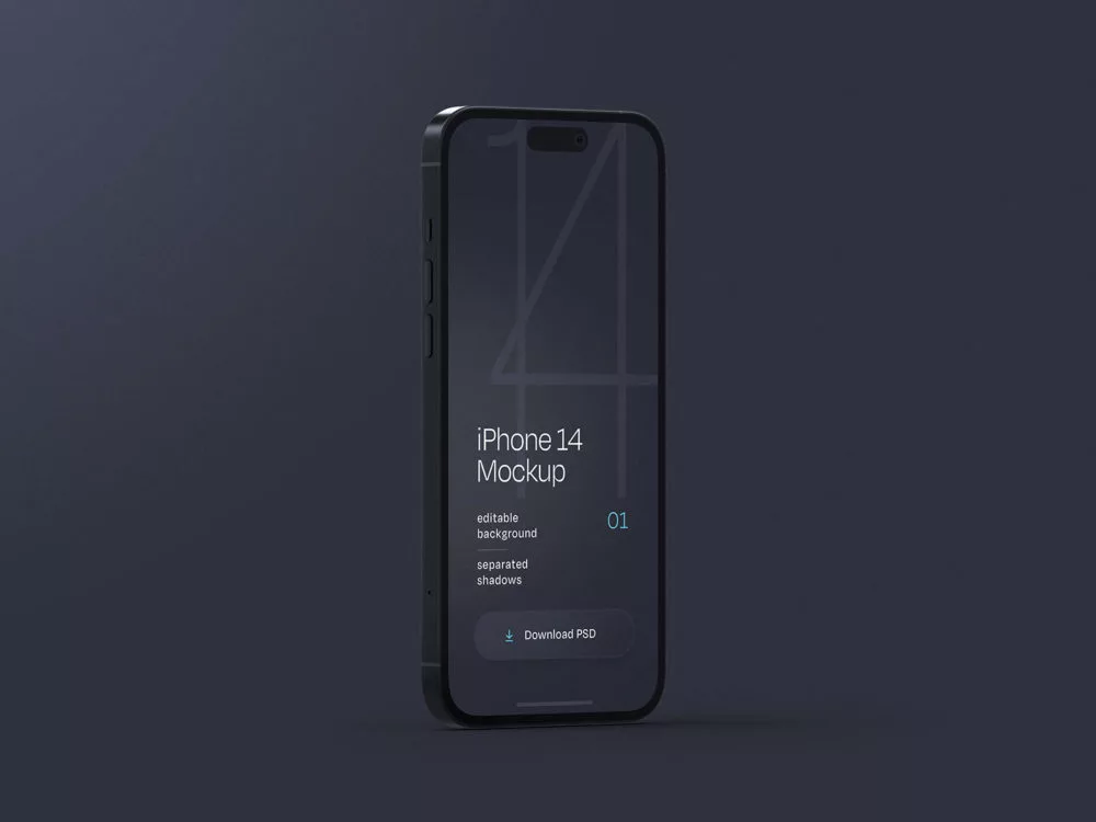 iPhone 14 Pro Mockup Free Dark Version
