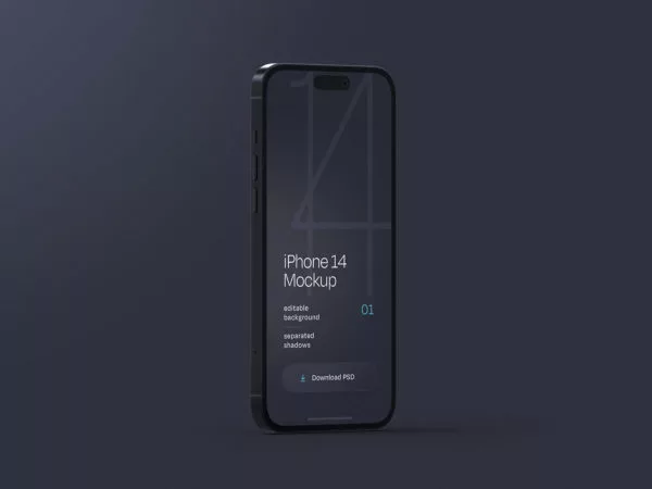 iPhone 14 Pro Mockup (Dark Version)