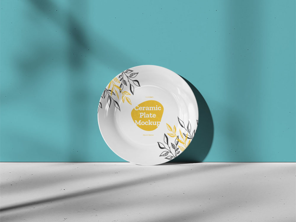 Free Ceramic Plate Mockup