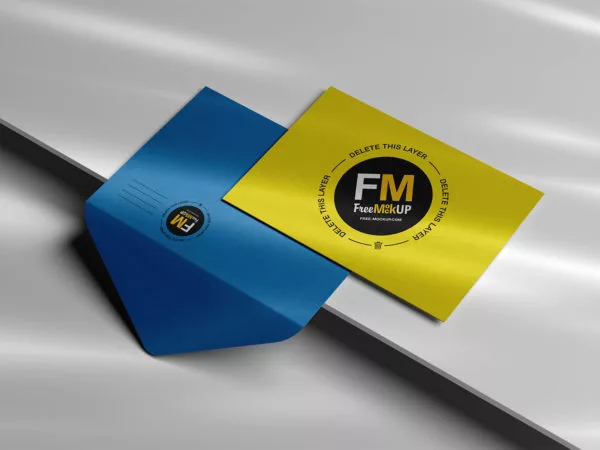 Invitation Card with Envelope Mockup