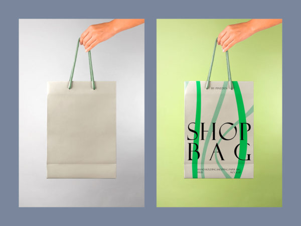 Hand Holding Paper Bag Free Mockup