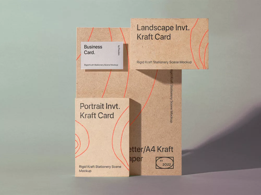 Kraft Stationery Free Mockup Set