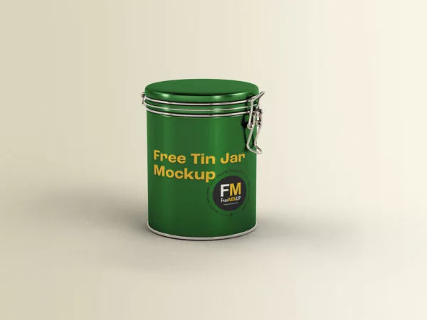 Tin Jar with Metal Clamp Mockup