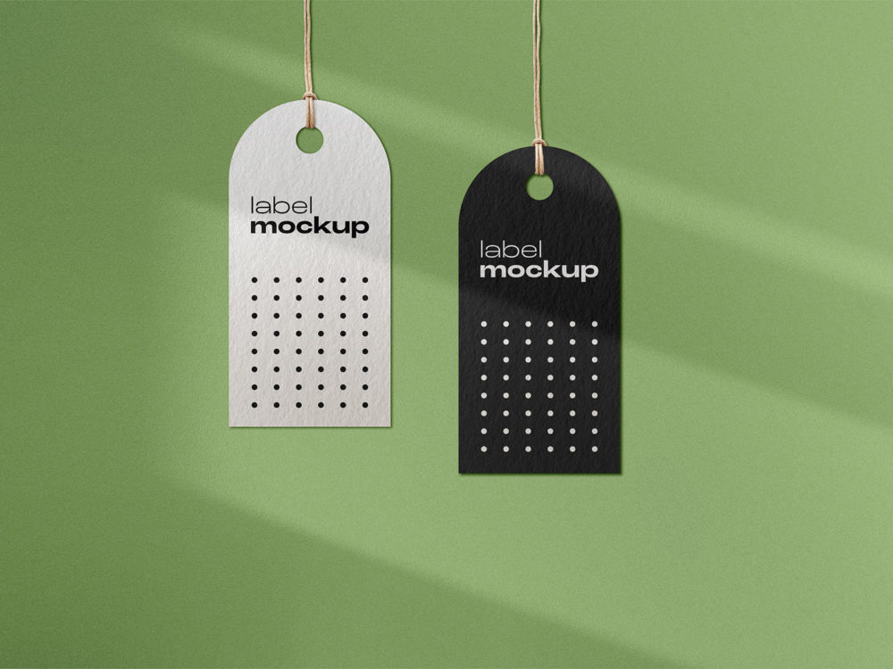 Two Floating Label Tag Mockups