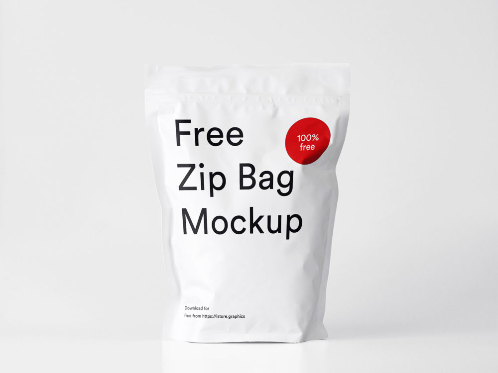 Free Zip Bag Mockup